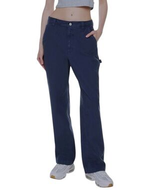 Aritzia Tna Greenwich High-waisted Carpenter Twill Pant size 6 in Navy Blue